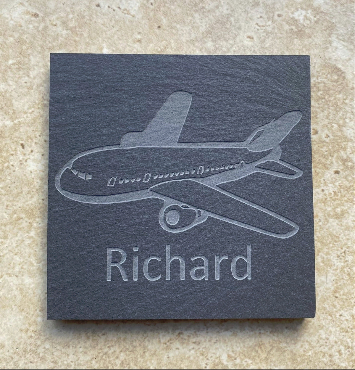 Personalised Engraved Slate Coaster / Drinks Mat - Square