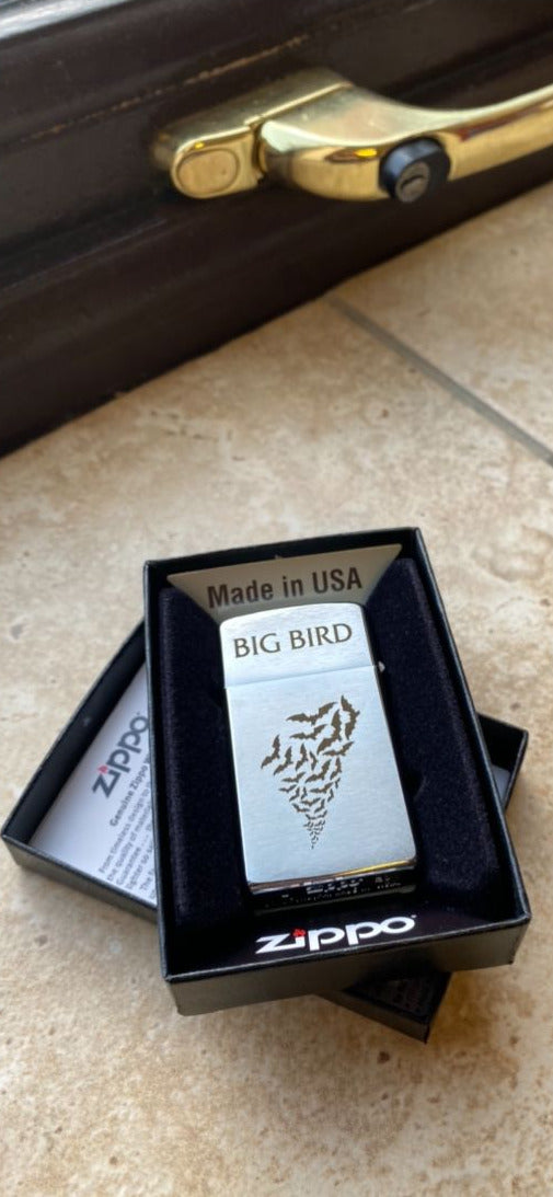 Personalised Engraved Zippo 1654B Slim Lighter - Satin Silver