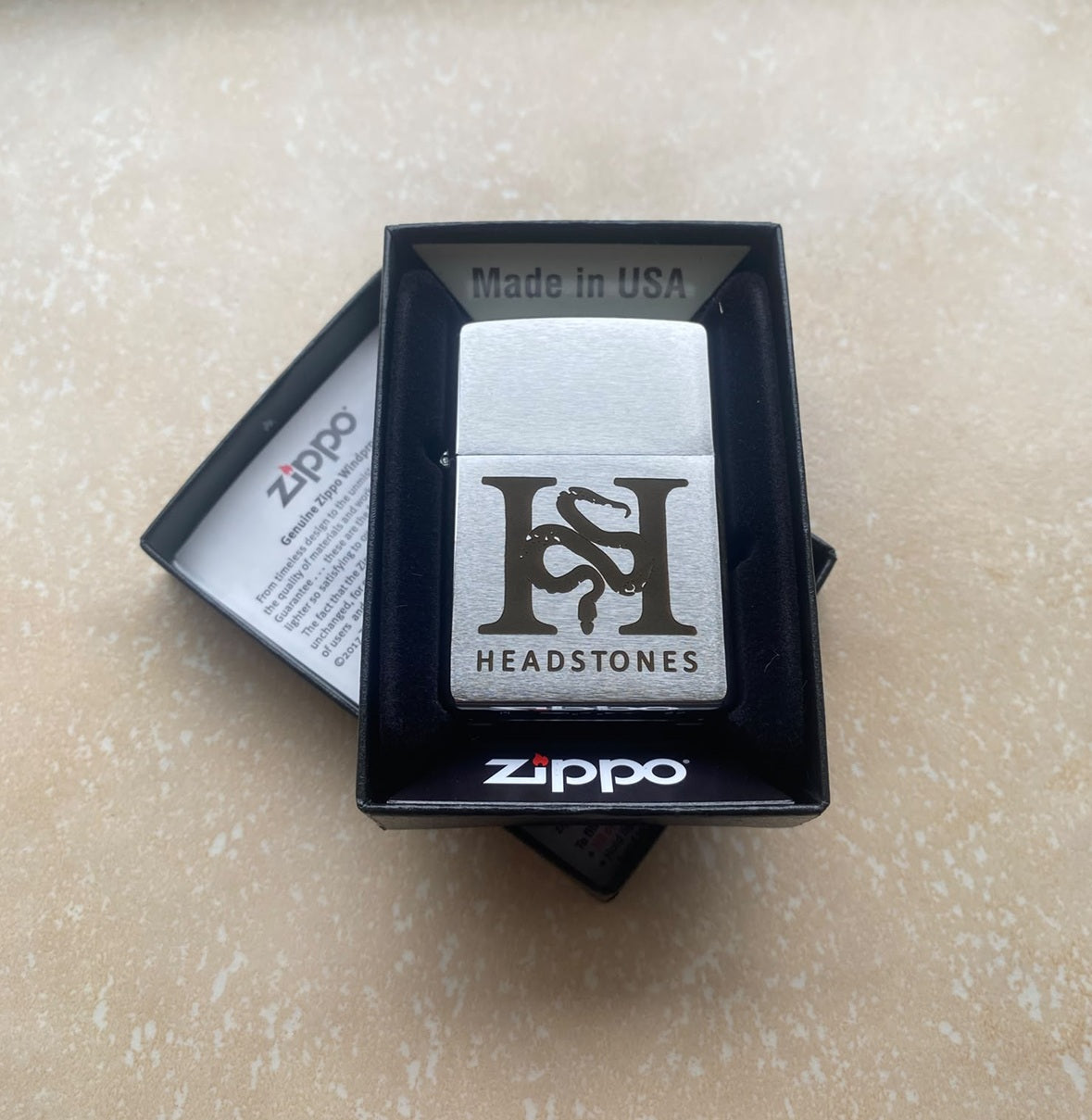 Personalised Engraved Zippo 200 Lighter - Brushed Chrome