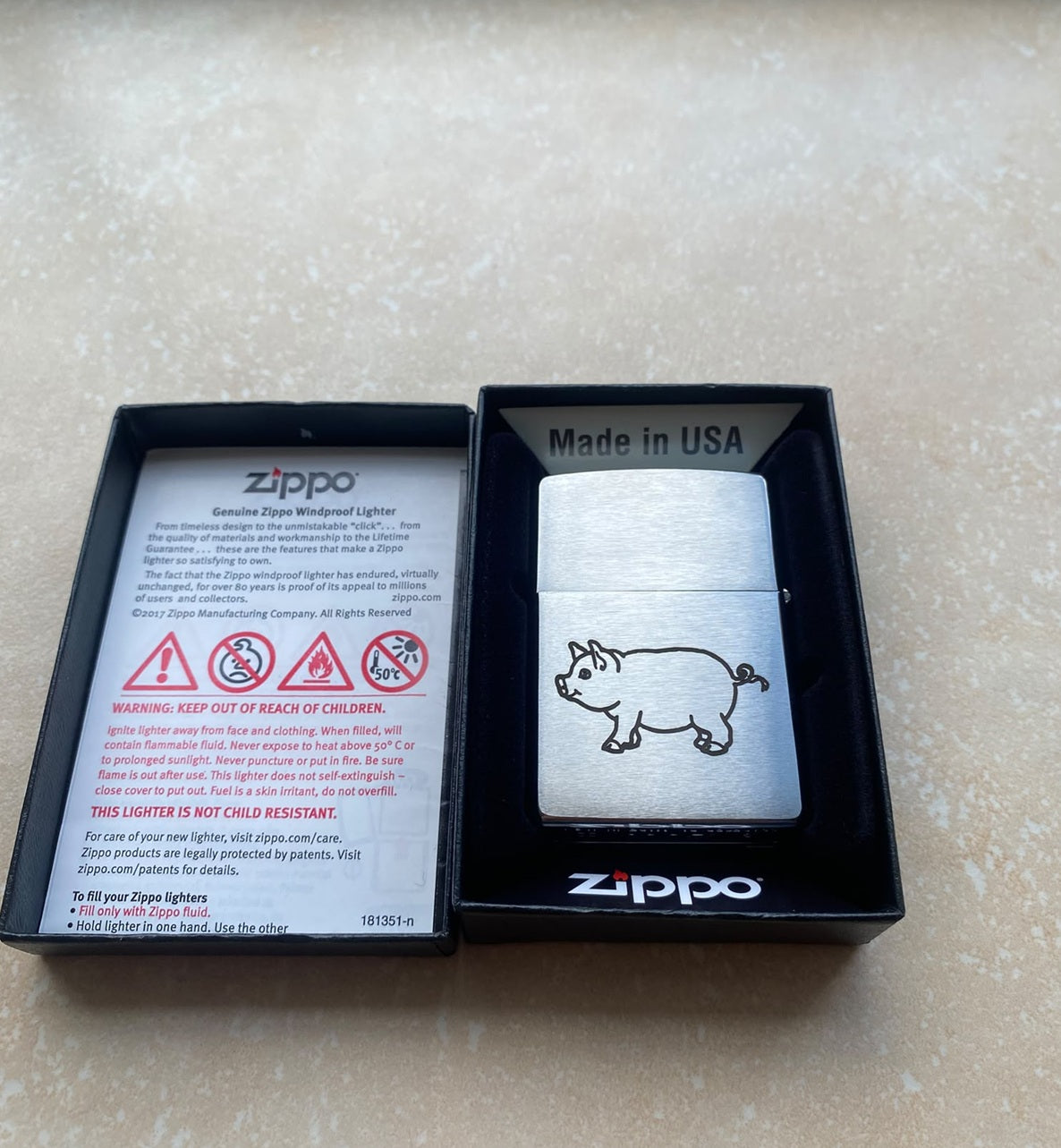 Personalised Engraved Zippo 200 Lighter - Brushed Chrome