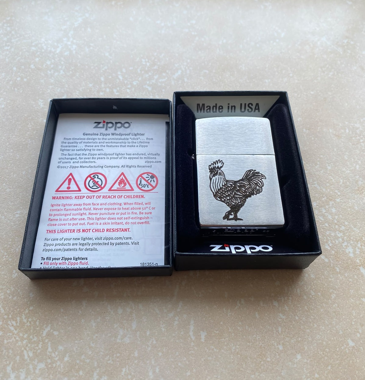 Personalised Engraved Zippo 200 Lighter - Brushed Chrome