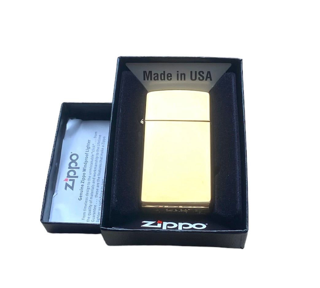 Personalised Engraved Zippo 1654B Slim Lighter - Polished Brass