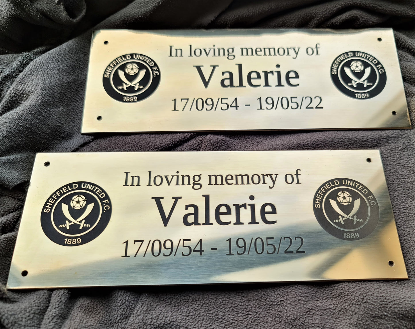Personalised Engraved Polished Brass Plaques - WITH MOUNTING HOLES - EIGHTEEN Size Options