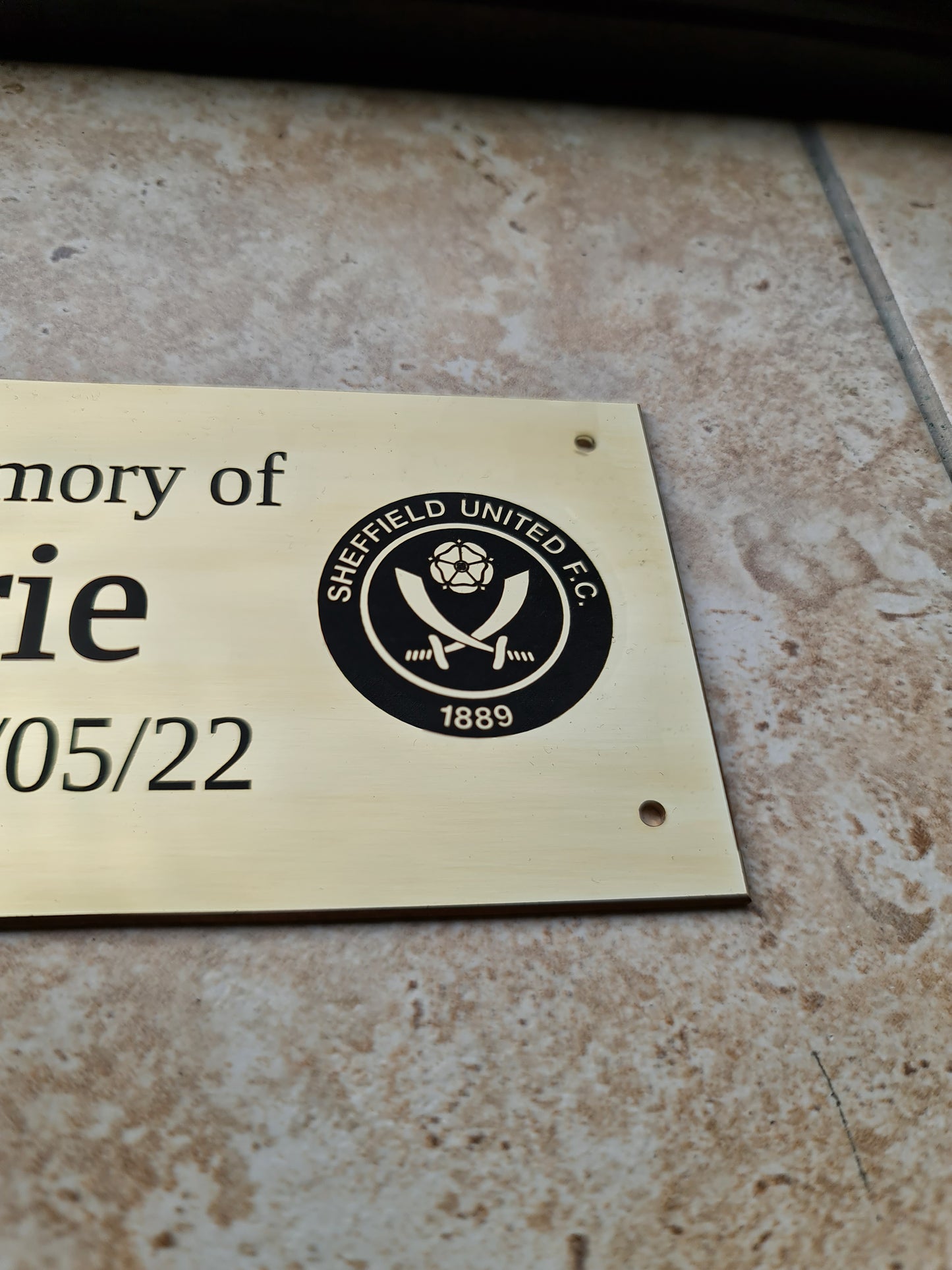 Personalised Engraved Polished Brass Plaques - WITH MOUNTING HOLES - EIGHTEEN Size Options
