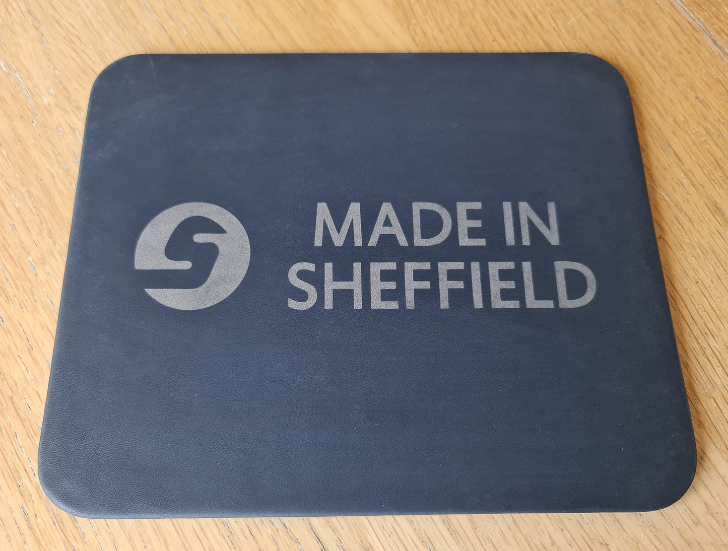 Personalised Engraved Leather Mouse Mat, Custom Engraved - TWO Colour Options