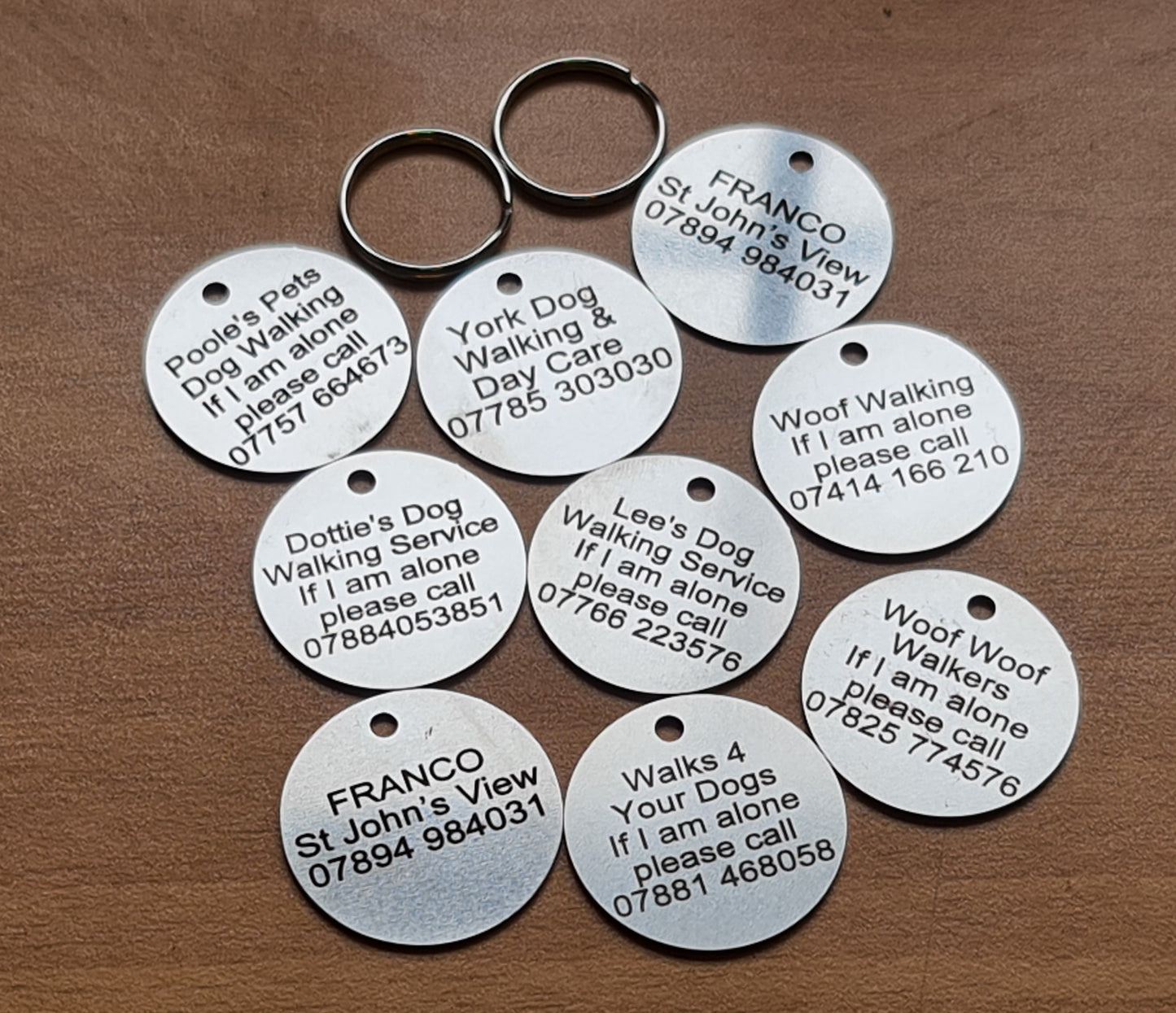 30mm Engraved Stainless Steel Pet ID Tag / ID Disc