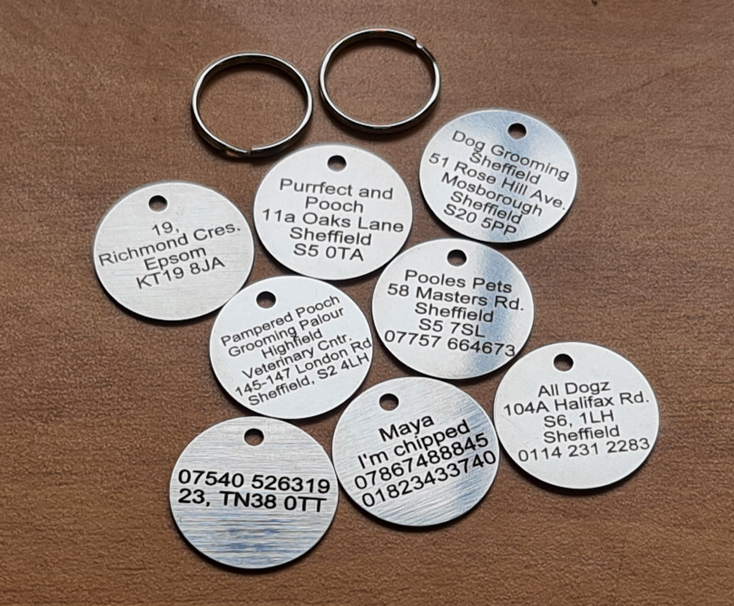 25mm Engraved Stainless Steel Pet ID Tag / ID Disc