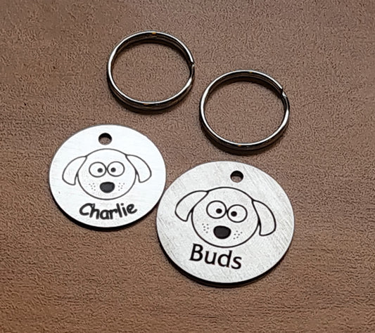 25mm Engraved Stainless Steel "Goofy" Dog Tag / ID Disc