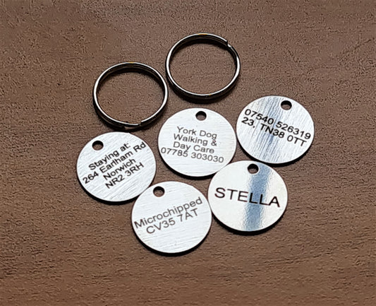 20mm Engraved Stainless Steel Pet ID Tag / ID Disc