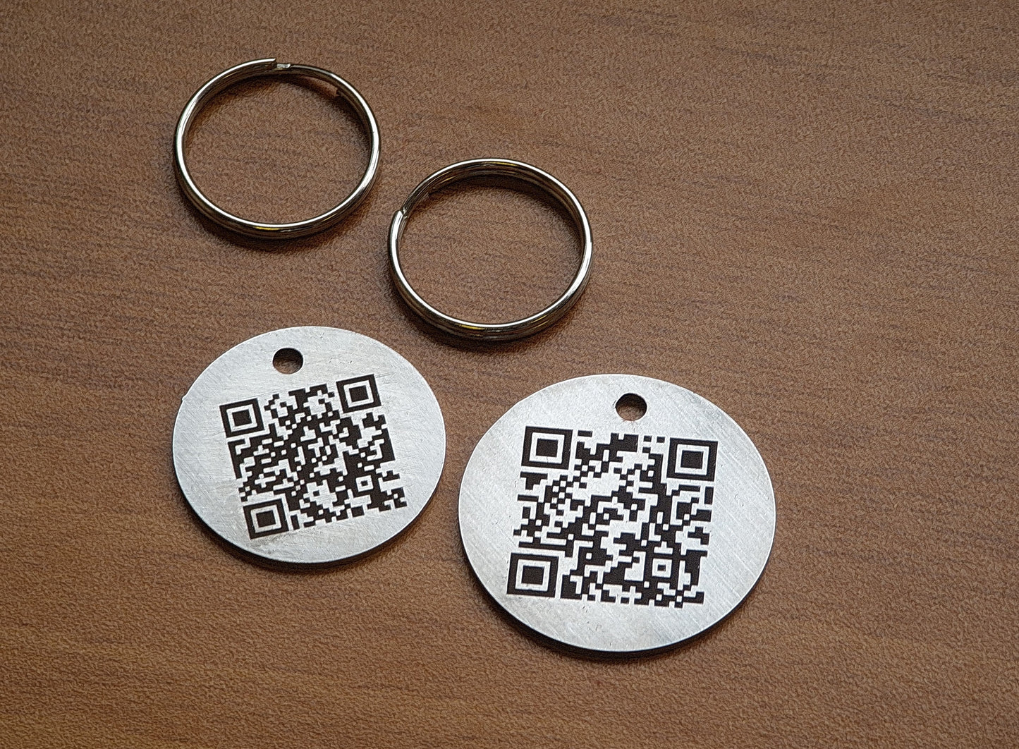 30mm Engraved Stainless Steel QR Coded Pet ID Tag / ID Disc