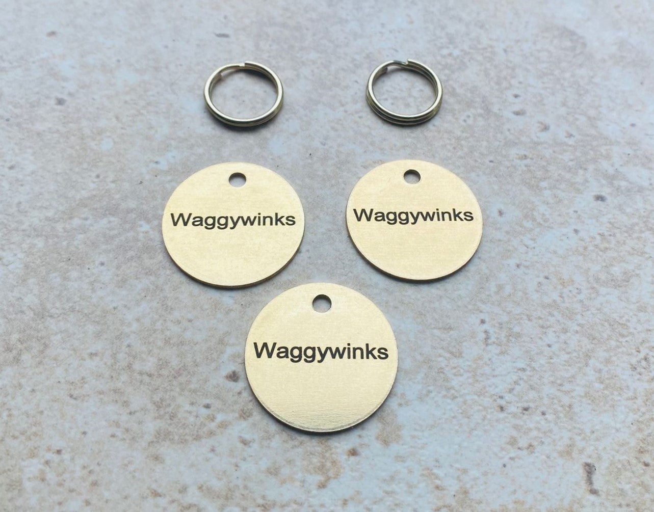 25mm Engraved Brass Pet ID Tag / ID Disc