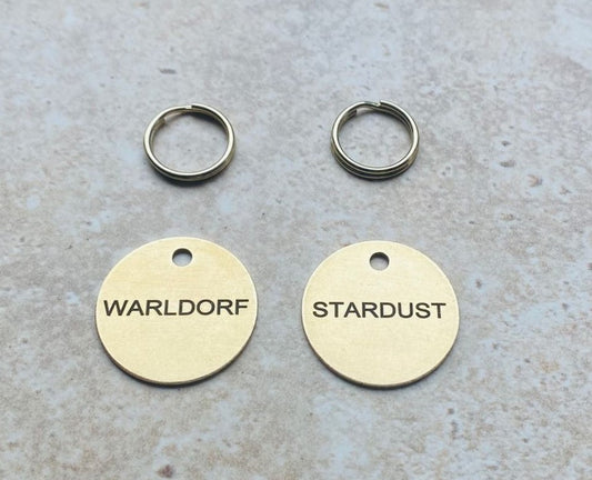 33mm Engraved Brass Pet ID Tag / ID Disc