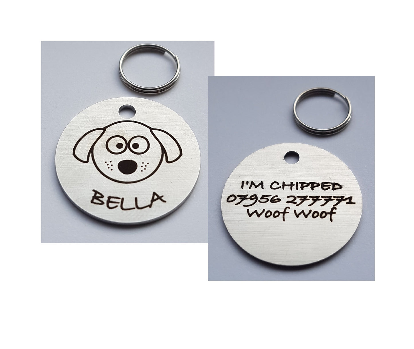 30mm Engraved Stainless Steel "Goofy" Dog Tag / ID Disc