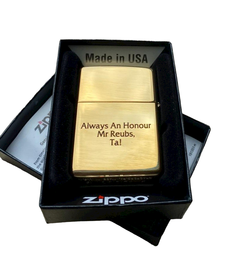 Personalised Engraved Zippo 204B Lighter - Brushed Brass