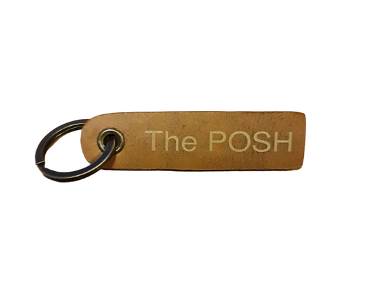 Personalised Engraved Leather Keyring / Key Fob, Custom Engraved - TWO Colour Options