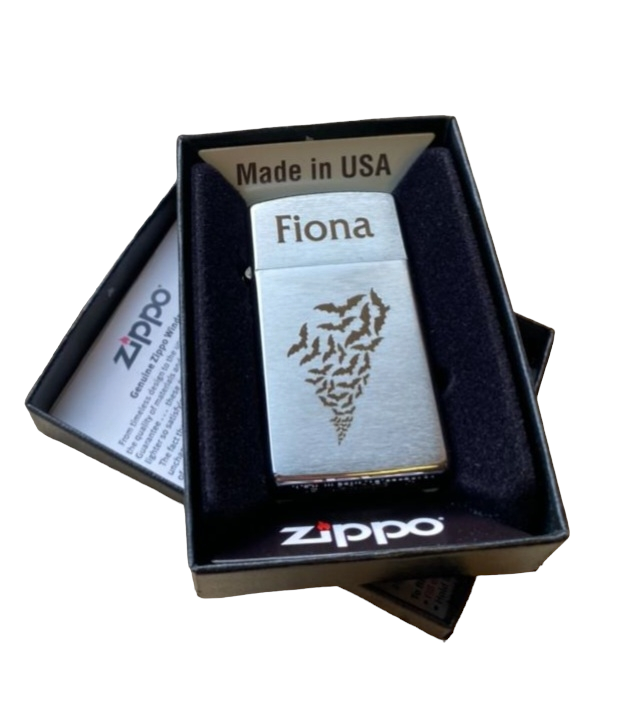 Personalised Engraved Zippo 1600 Slim Lighter - Brushed Chrome