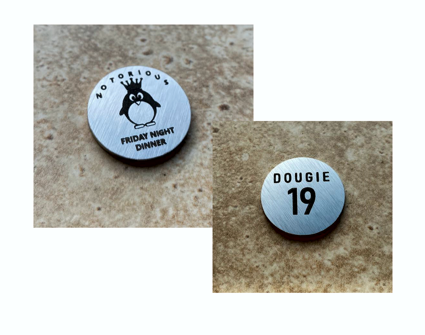 Personalised Engraved Golf Ball Marker In Stainless Steel