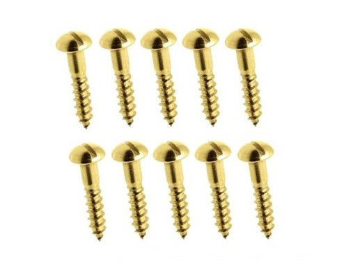 Solid Brass Wood Screws No.4 x 1/2" Long, Dome Headed - Pack of 10 Pieces