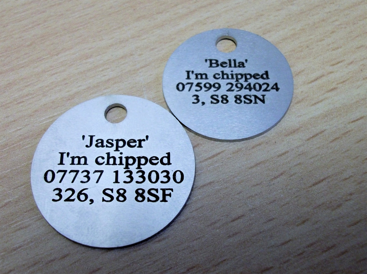 25mm Engraved Stainless Steel Pet ID Tag / ID Disc