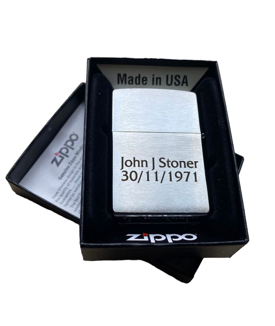 Personalised Engraved Zippo 200 Lighter - Brushed Chrome