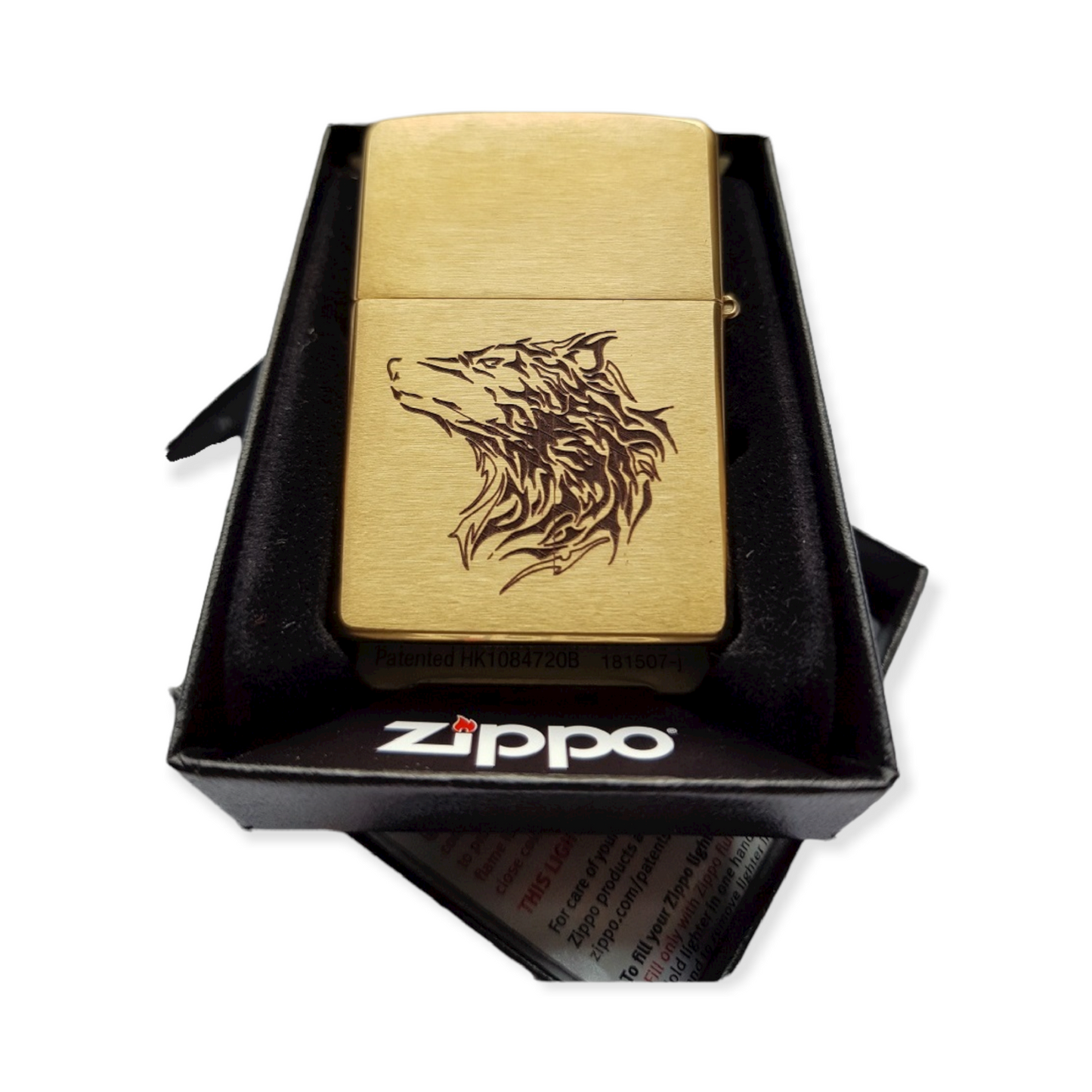 Personalised Engraved Zippo 204B Lighter - Brushed Brass